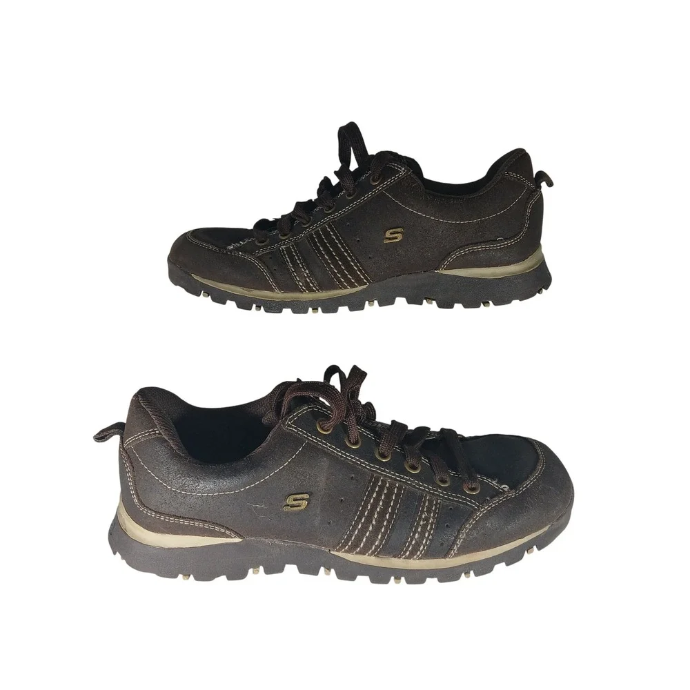 Skechers Leather Sneakers 10 Brown Rugged Gorpcore Utility Oxford 46397